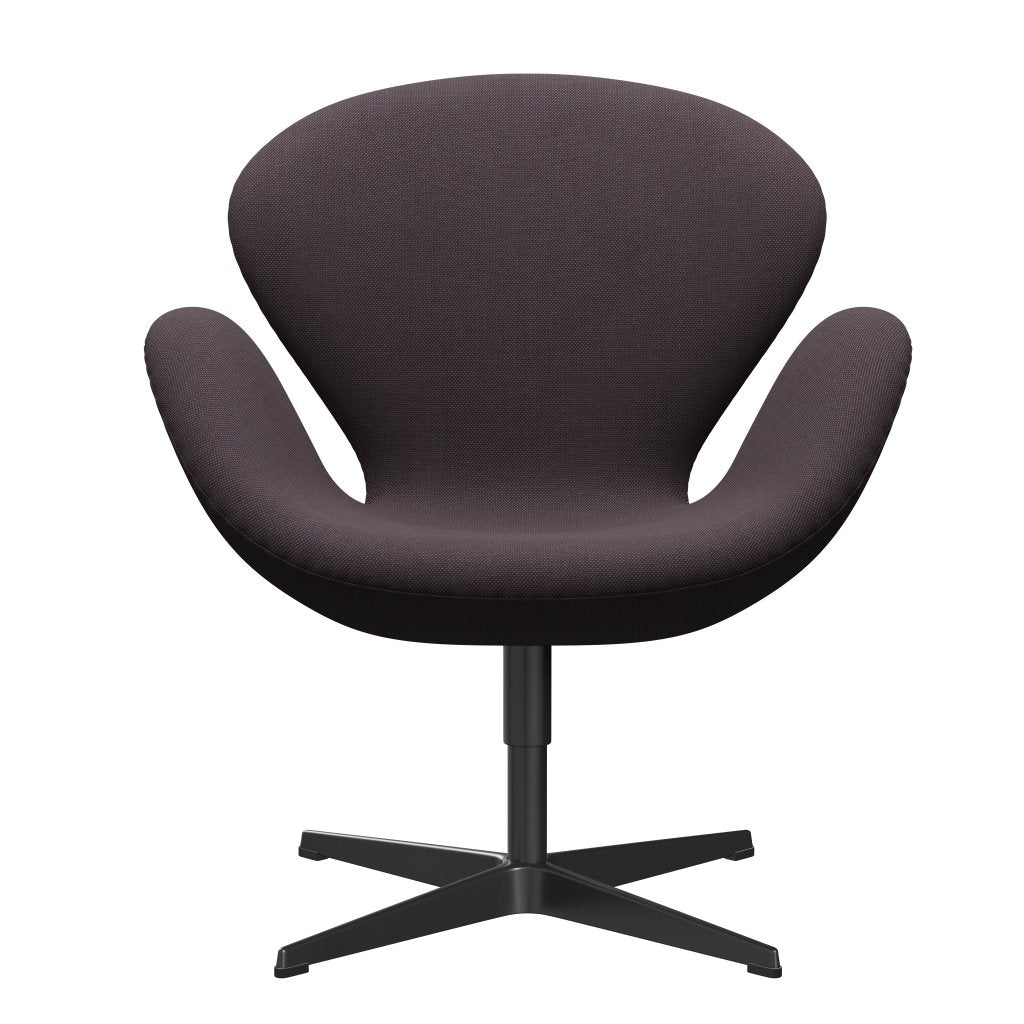 Fritz Hansen Swan Lounge Chair, Black Lacquered/Steelcut Trio Brown