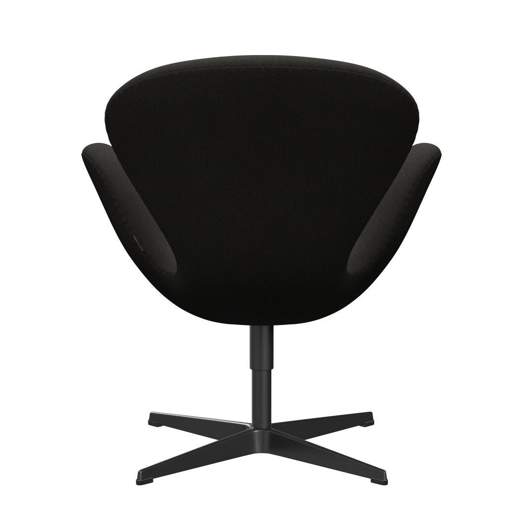 Fritz Hansen Swan Lounge Chair, Black Lacquered/Steelcut Trio Dark Brown