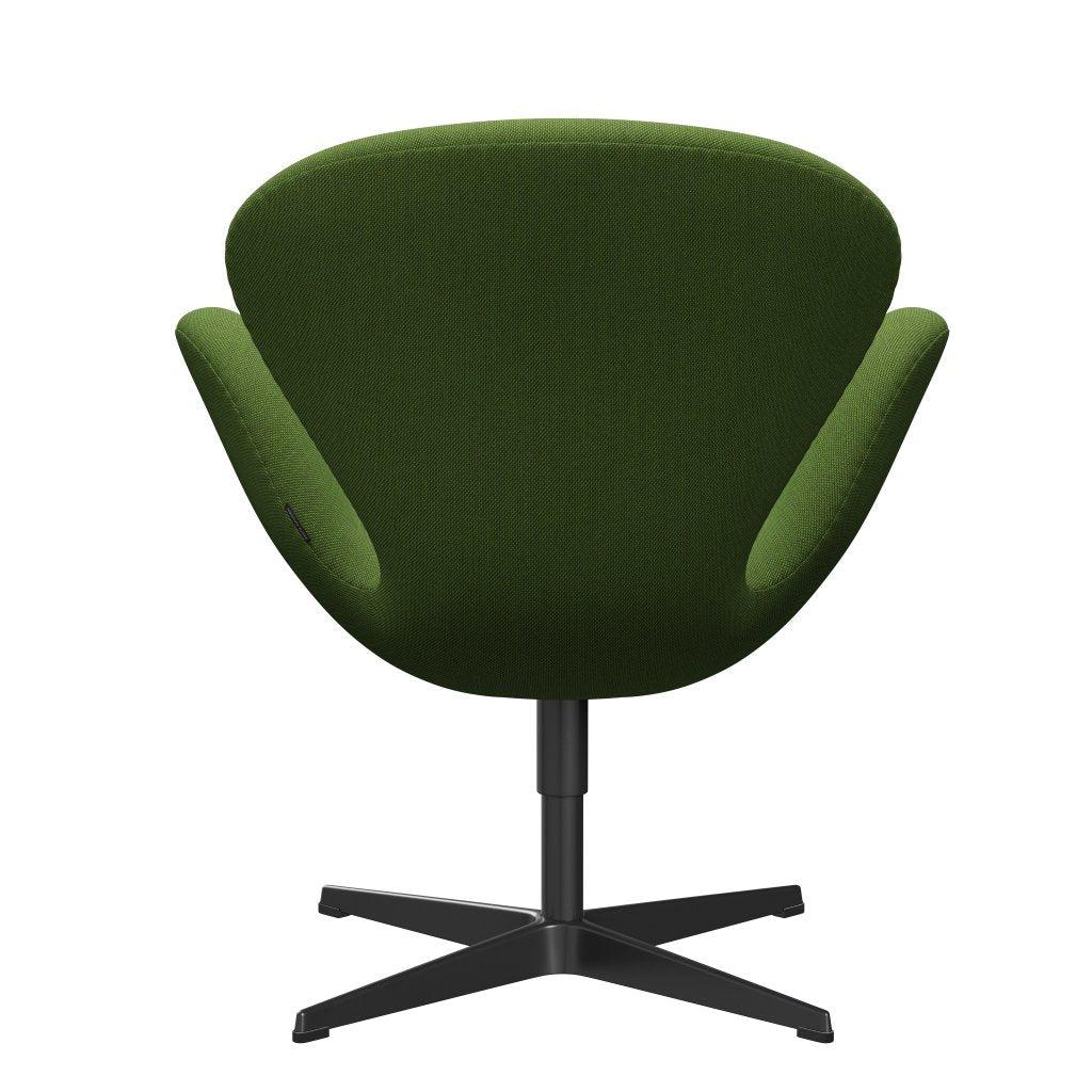Fritz Hansen Swan Lounge Chair, Black Lacquered/Steelcut Trio Grass Green