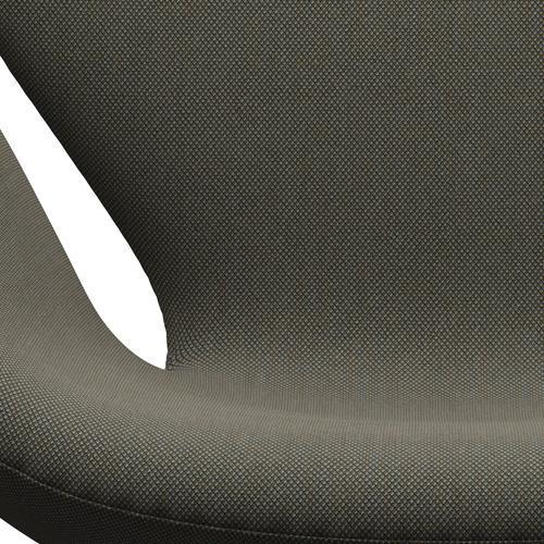 Fritz Hansen Swan Lounge Chair, Black Lacquered/Steelcut Trio Grey/Green