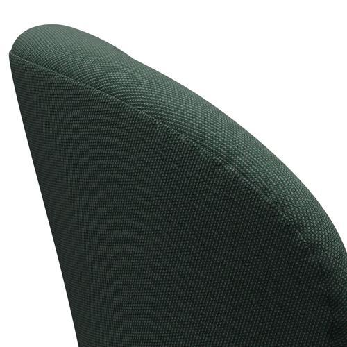 Fritz Hansen Swan Lounge Chair, Black Lacquered/Steelcut Trio Dusty Green