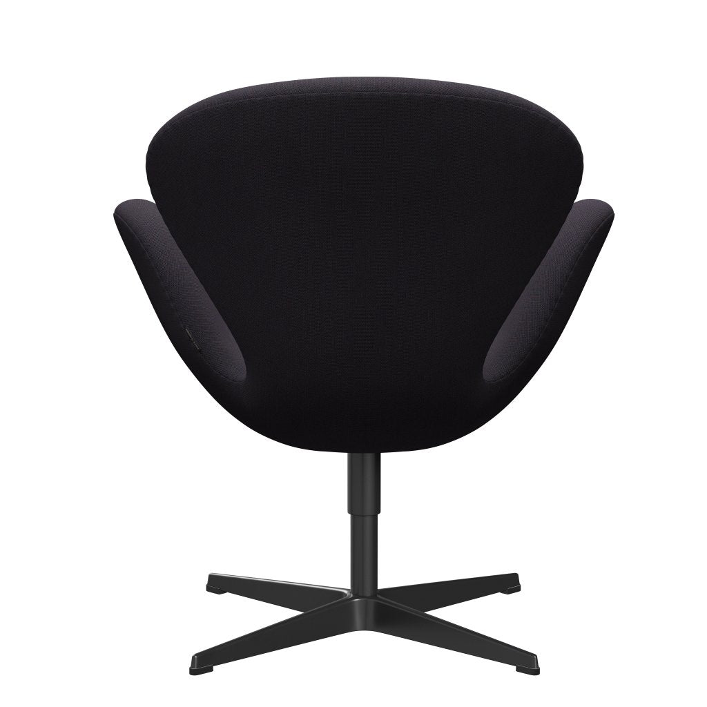 Fritz Hansen Swan Lounge Chair, Black Lacquered/Steelcut Trio Warm Dark Blue