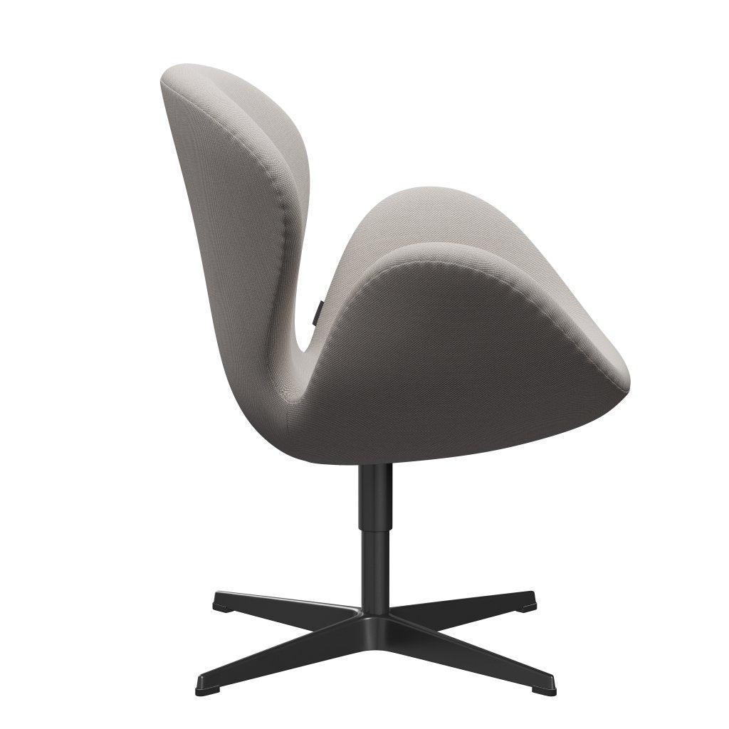 Fritz Hansen Swan Lounge Chair, Black Lacquered/Steelcut Trio White & Grey