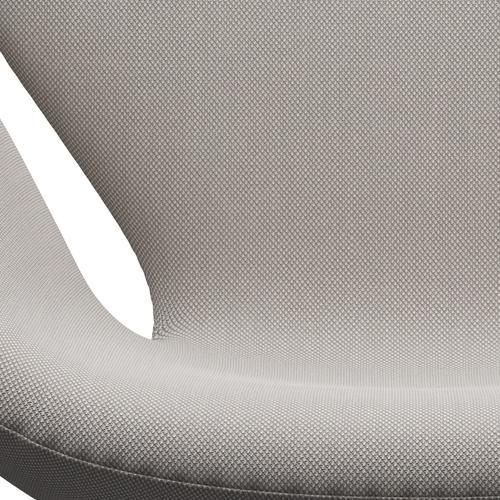Fritz Hansen Swan Lounge Chair, Black Lacquered/Steelcut Trio White & Grey