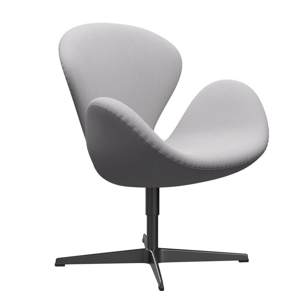 Fritz Hansen Swan Lounge Chair, Black Lacquered/Steelcut Trio White & Light Grey