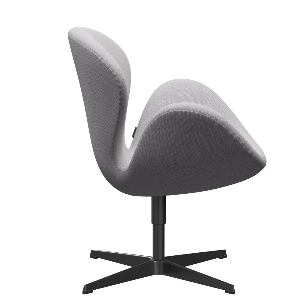 Fritz Hansen Swan Lounge Chair, Black Lacquered/Steelcut Trio White & Light Grey