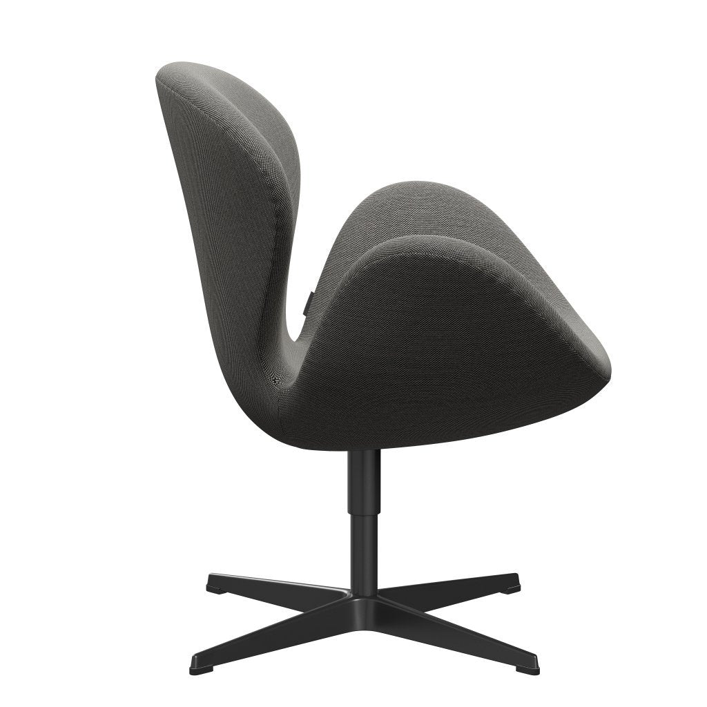Fritz Hansen Swan Lounge Chair, Black Lacquered/Steelcut Trio White/Black