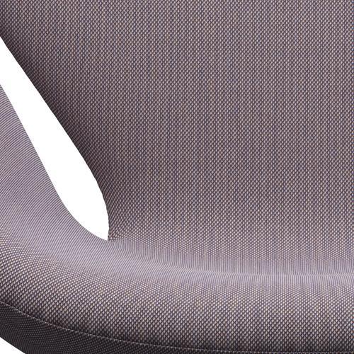 Fritz Hansen Swan Lounge Chair, Black Lacquered/Steelcut Trio White/Violet