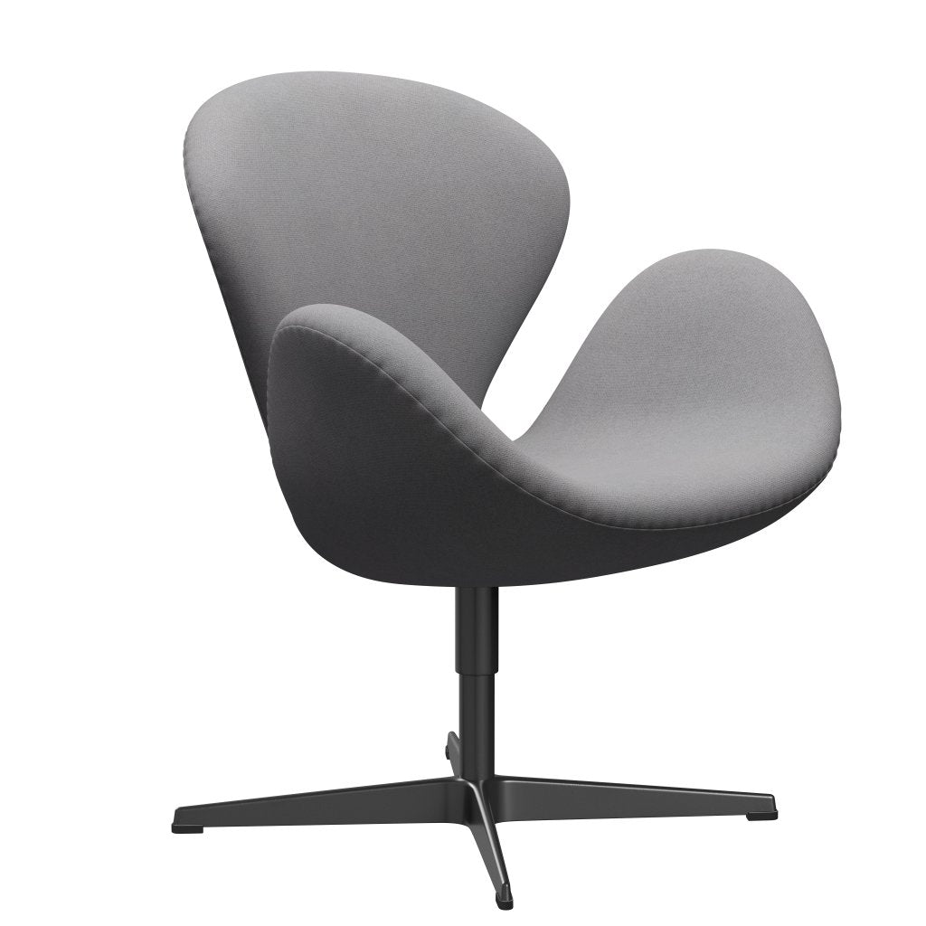 Fritz Hansen Swan Lounge Chair, Black Lacquered/Tonus Light Grey