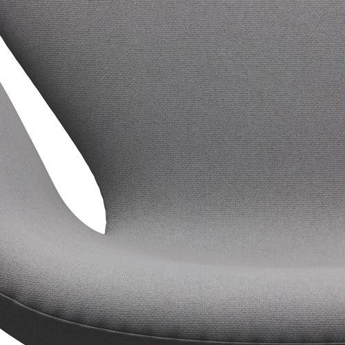 Fritz Hansen Swan Lounge Chair, Black Lacquered/Tonus Light Grey