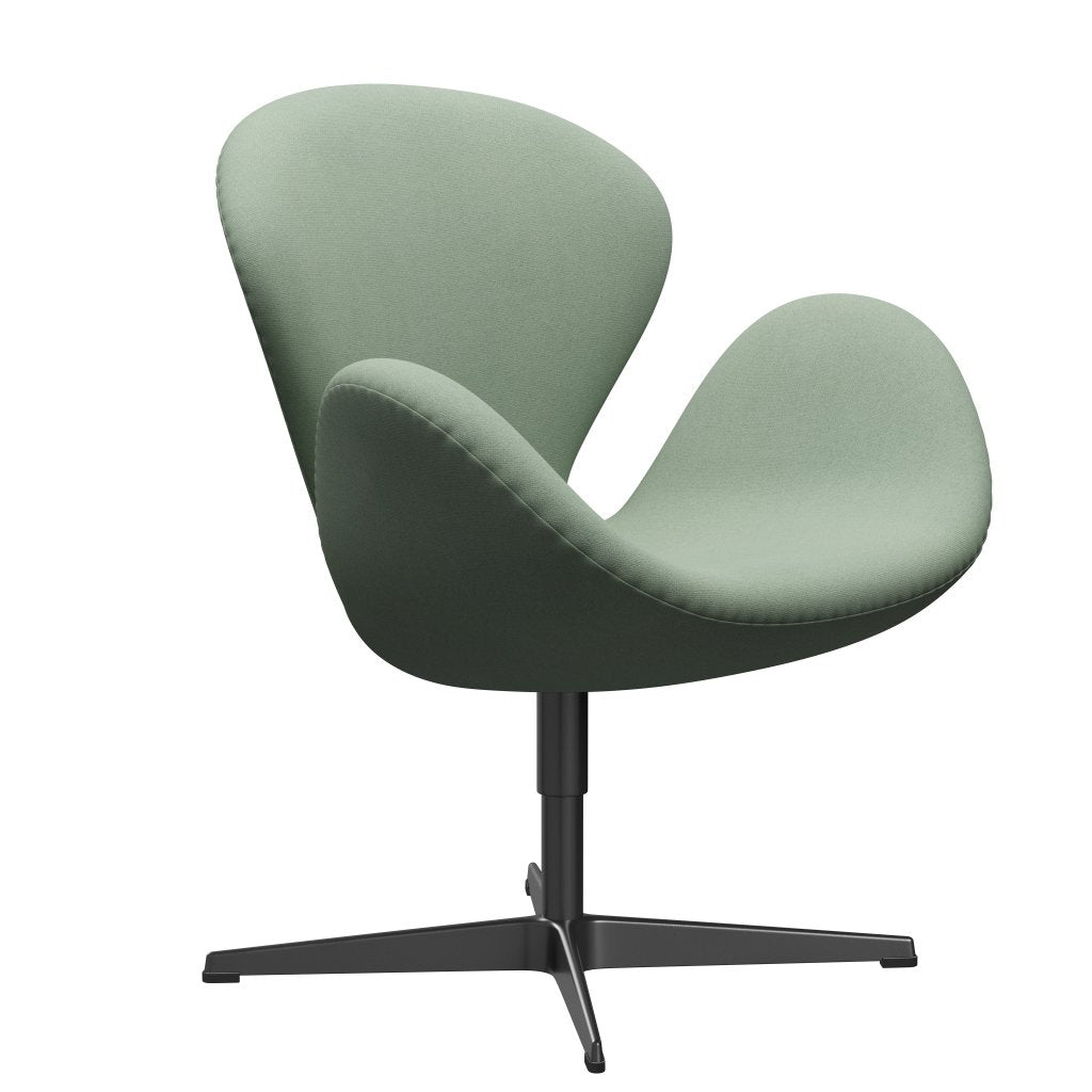 Fritz Hansen Swan Lounge Chair, Black Lacquered/Tonus Mint Green