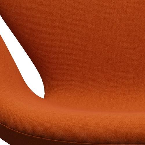 Fritz Hansen Swan Lounge Chair, Black Lacquered/Tonus Orange (605)