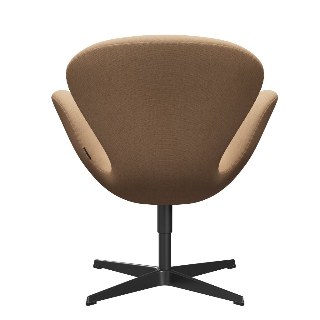 Fritz Hansen Swan Lounge Chair, Black Lacquered/Tonus Warm Beige