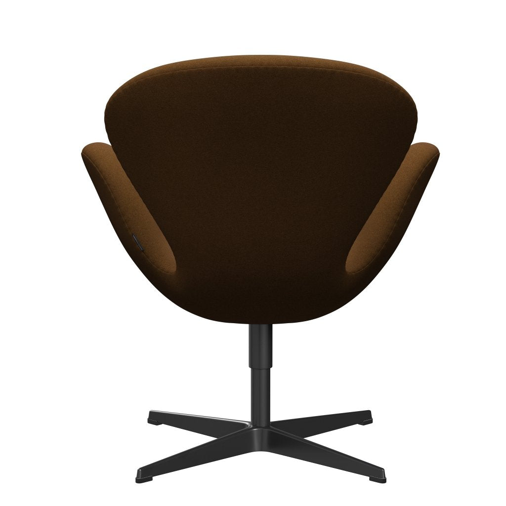 Fritz Hansen Swan Lounge Chair, Black Lacquered/Tonus Warm Brown (364)