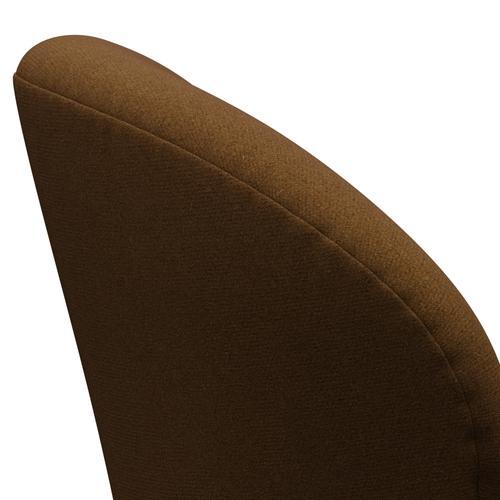 Fritz Hansen Swan Lounge Chair, Black Lacquered/Tonus Warm Brown (364)