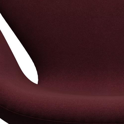Fritz Hansen Swan Lounge Chair, Black Lacquered/Tonus Wine Red