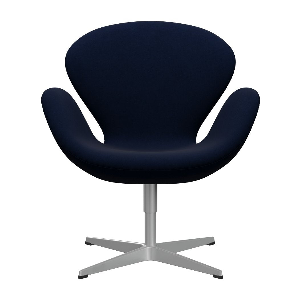 Fritz Hansen Swan Lounge Chair, Silver Grey/Comfort Dark Grey/Blue
