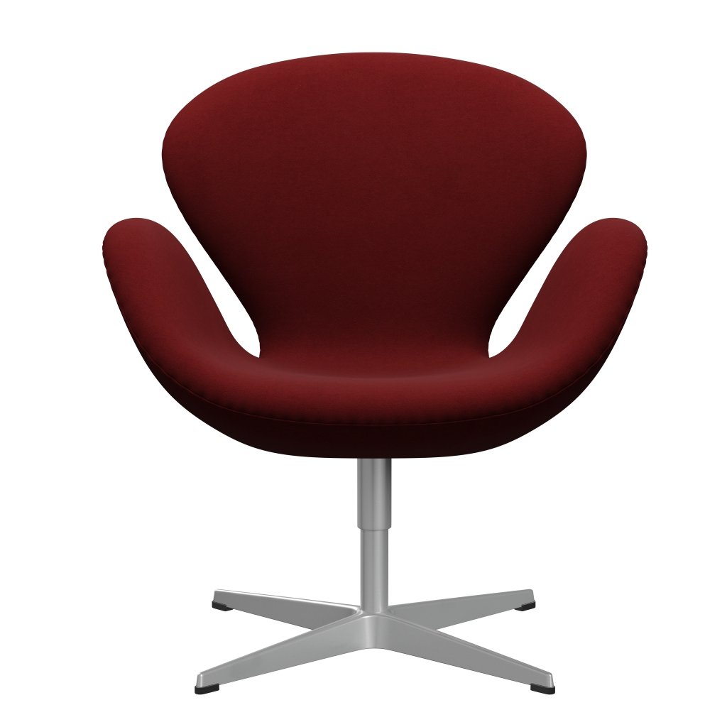 Fritz Hansen Swan Lounge Chair, Silver Grey/Comfort Dark Red (01153)