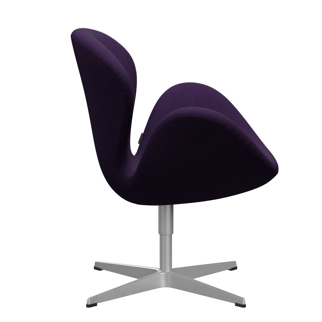 Fritz Hansen Swan Lounge Chair, Silver Grey/Comfort Violet Dark