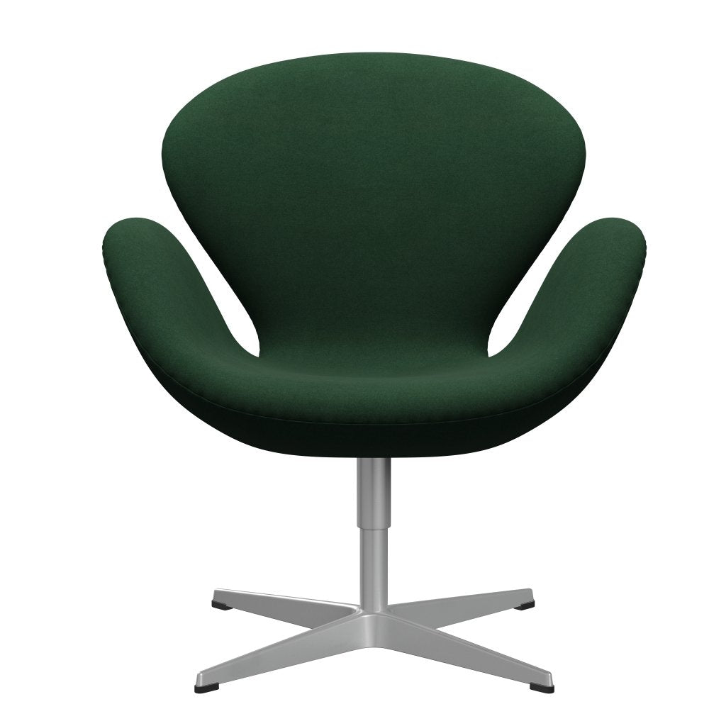 Fritz Hansen Swan Lounge Chair, Silver Grey/Divina Dark Green (876)