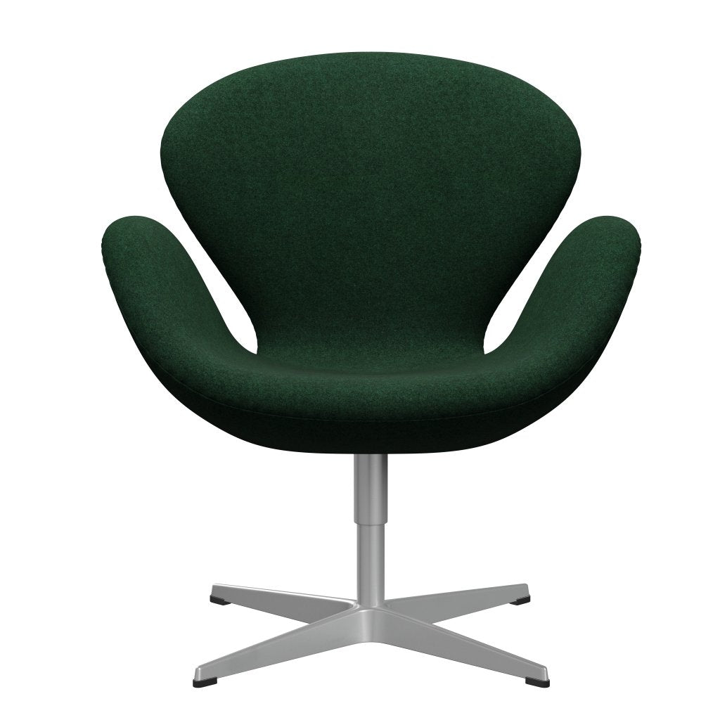 Fritz Hansen Swan Lounge Chair, Silver Grey/Divina Melange Warm Dark Green