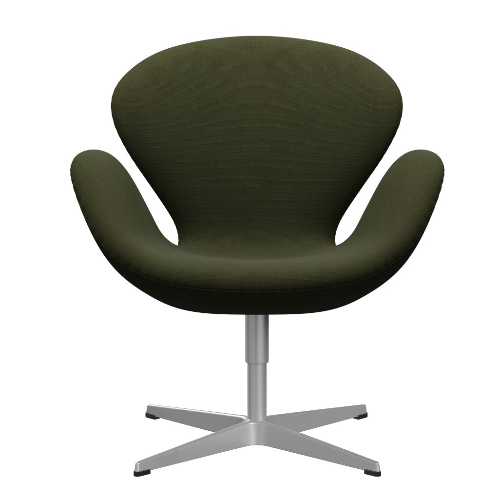 Fritz Hansen Swan Lounge Chair, Silver Grey/Fame Dark Brown Green
