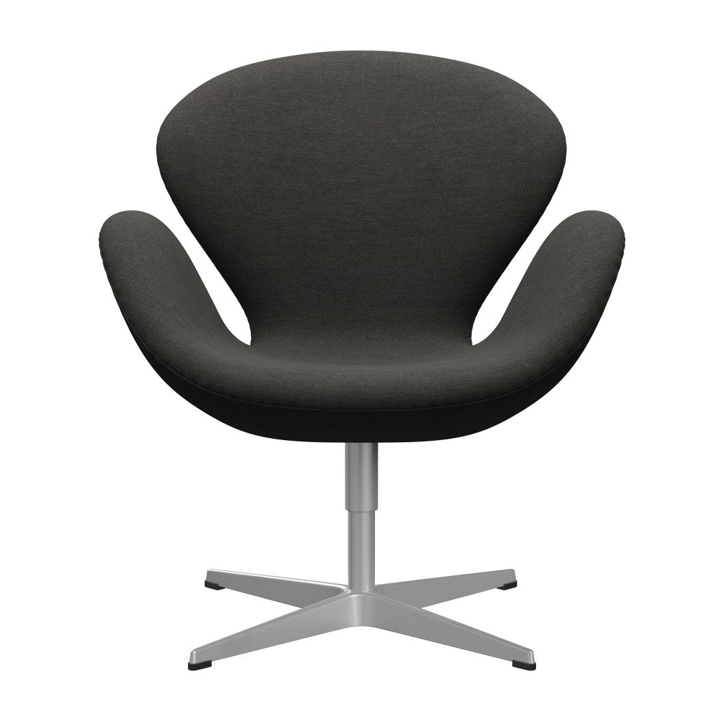 Fritz Hansen Swan Lounge Chair, Silver Grey/Fiord Black/Brown