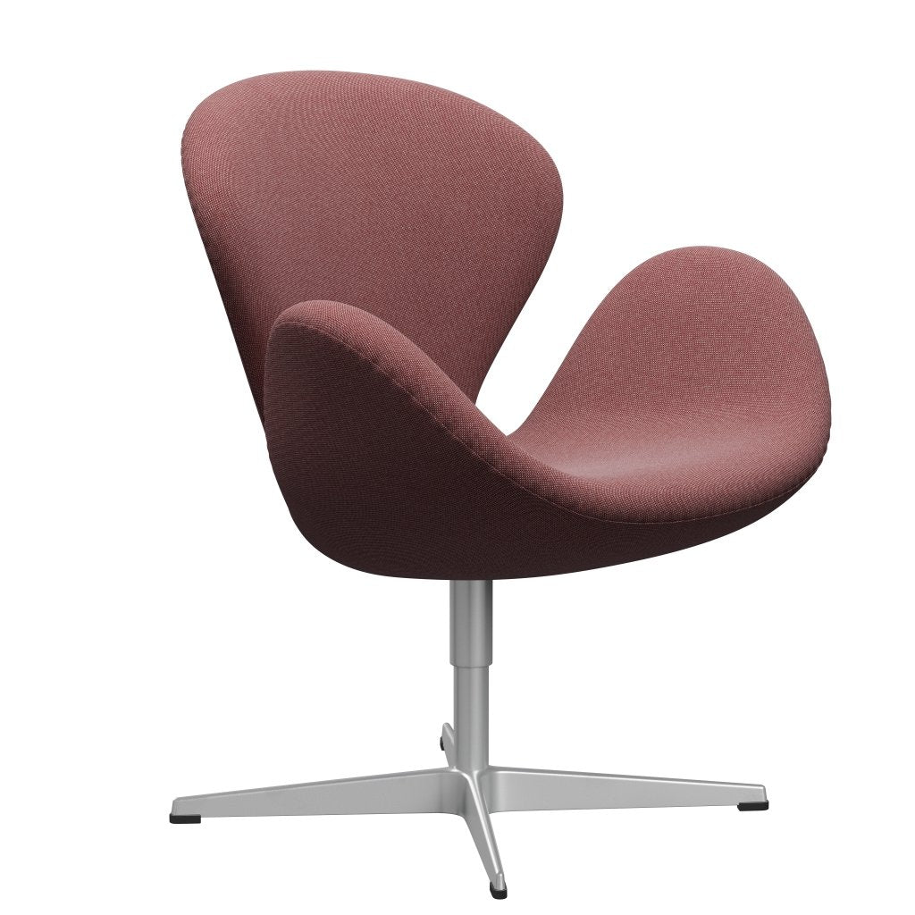 Fritz Hansen Swan Lounge Chair, Silver Grey/Rime Dark Red/White