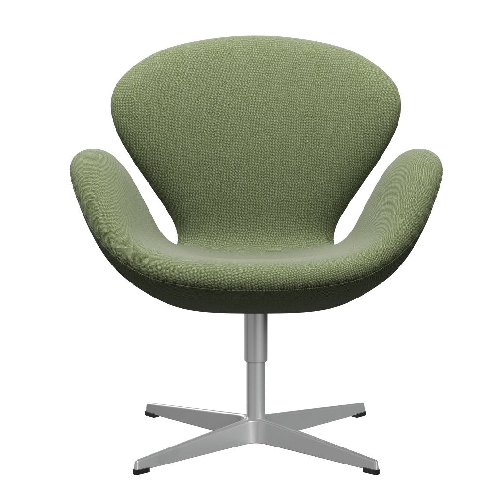 Fritz Hansen Swan Lounge Chair, Silver Grey/Rime Green/White
