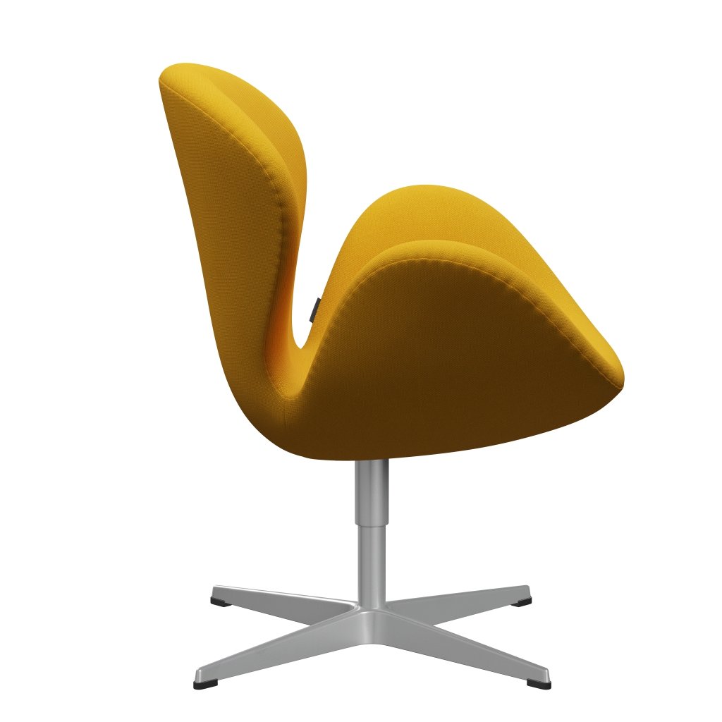 Fritz Hansen Swan Lounge Chair, Silver Grey/Steelcut Trio Yellow