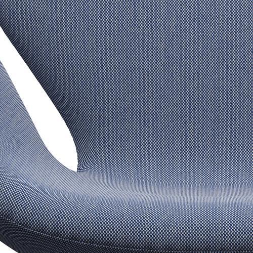 Fritz Hansen Swan Lounge Chair, Silver Grey/Steelcut Trio White/Blue