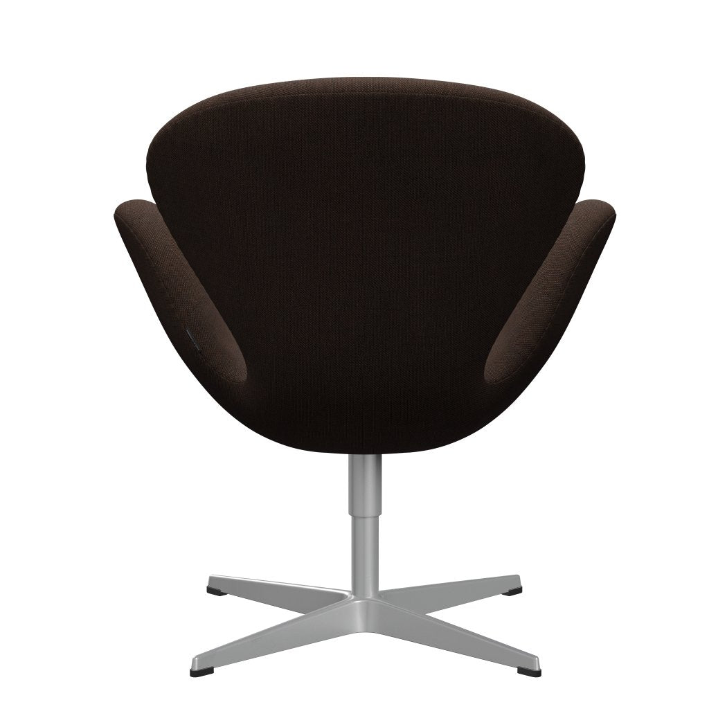 Fritz Hansen Swan Lounge Chair, Silver Grey/Sunniva Black/Chestnut