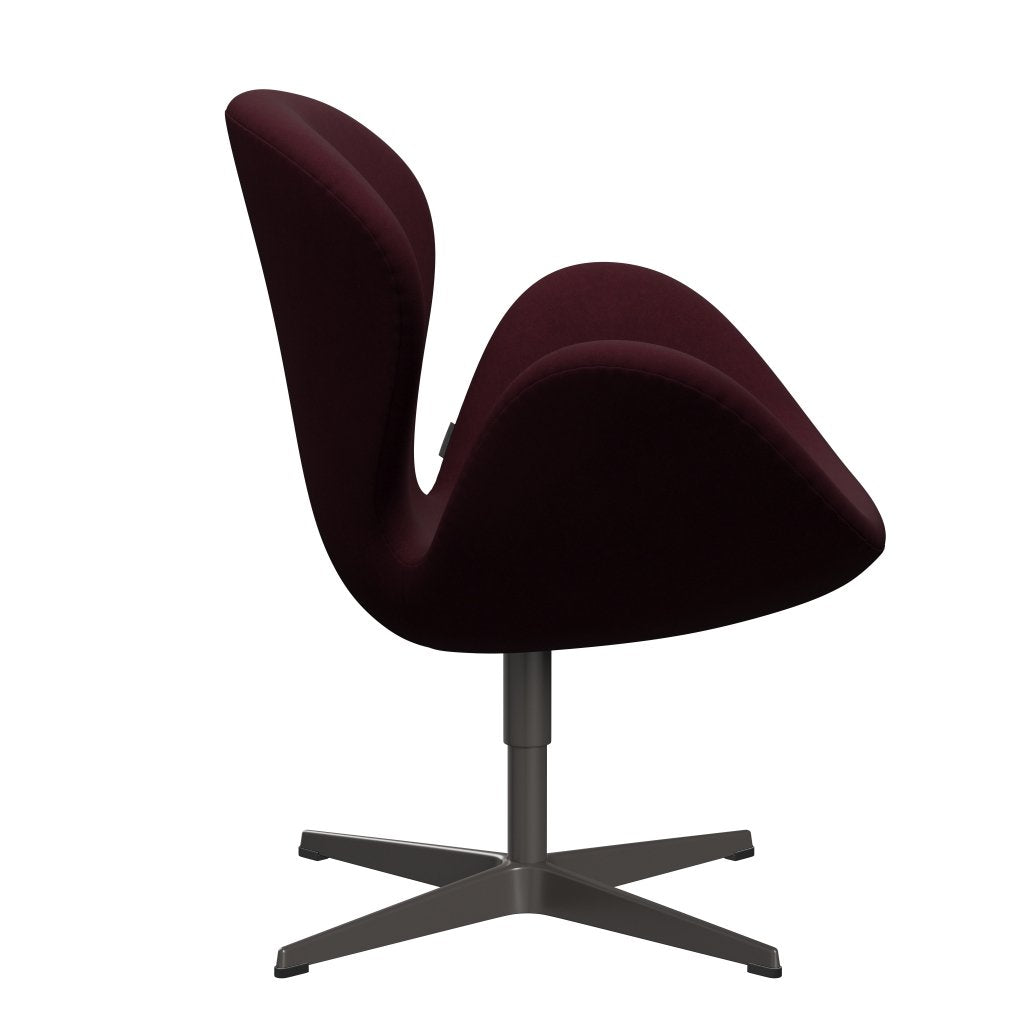 Fritz Hansen Swan Lounge Chair, Warm Graphite/Comfort Violet/Dark Red