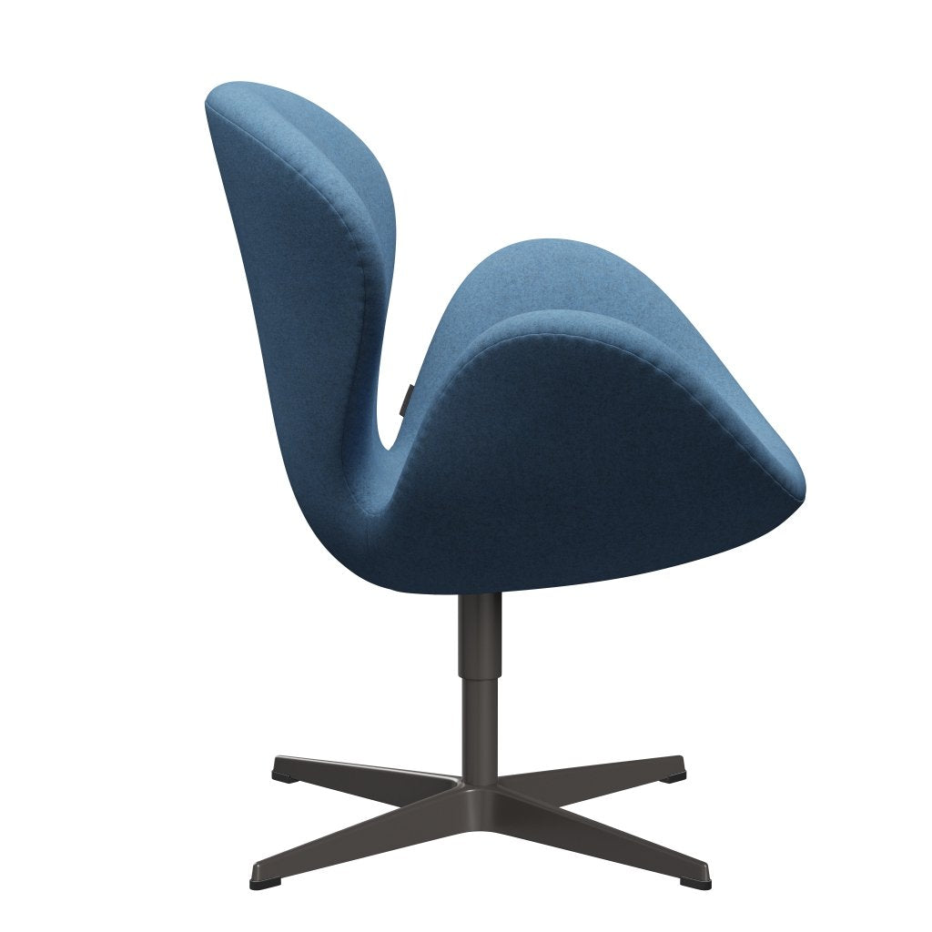 Fritz Hansen Swan Lounge Chair, Warm Graphite/Divina Melange Light Blue