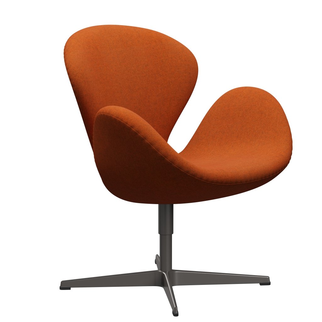 Fritz Hansen Swan Lounge Chair, Warm Graphite/Divina Melange Orange
