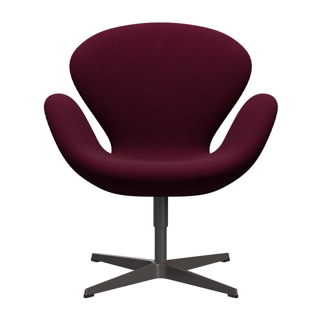 Fritz Hansen Swan Lounge Chair, Warm Graphite/Hallingdal Wine Red/Violet