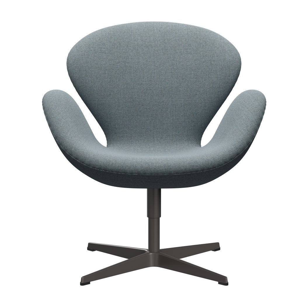 Fritz Hansen Swan Lounge Chair, Warm Graphite/Re Wool Light Blue/Natural