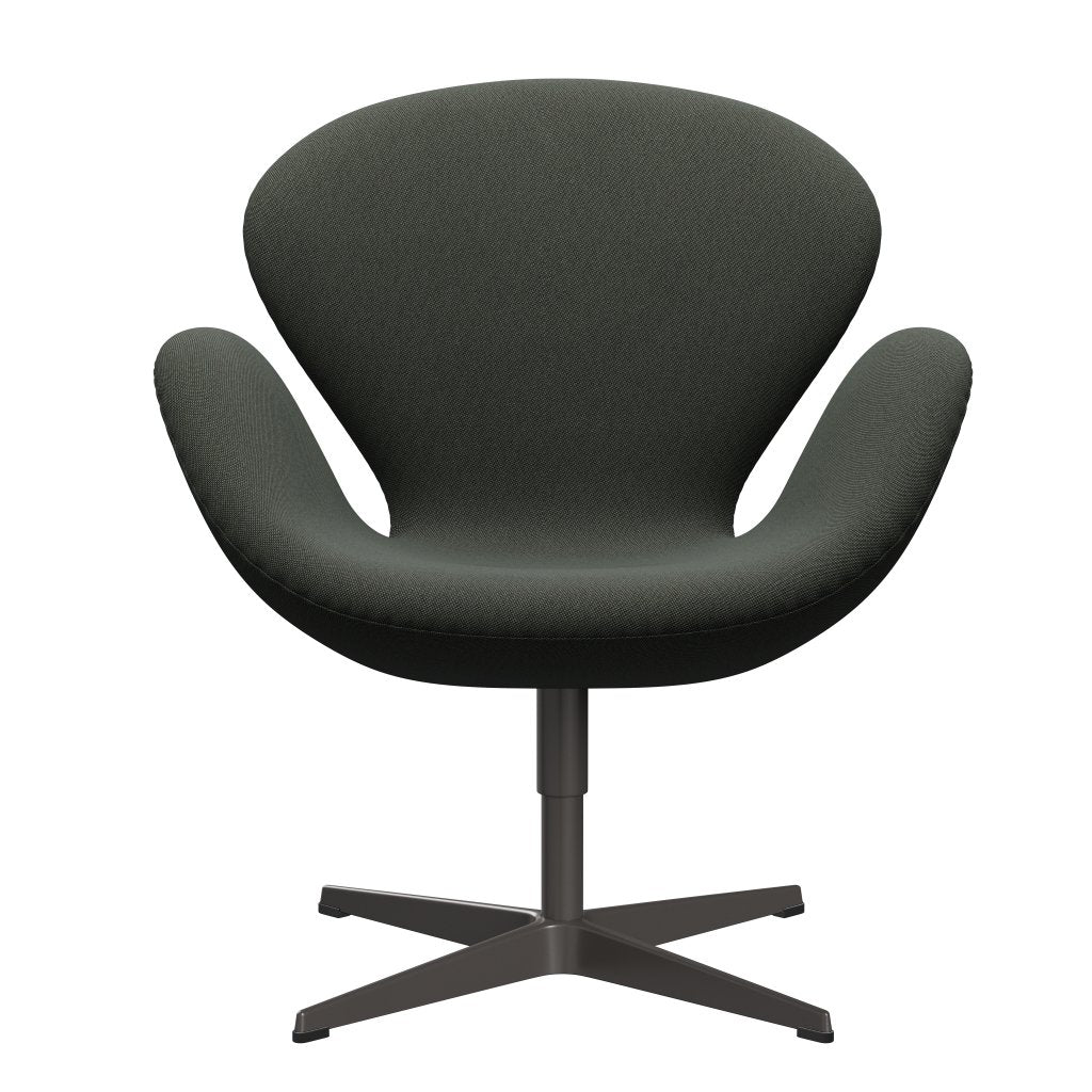 Fritz Hansen Swan Lounge Chair, Warm Graphite/Rims Brown/Moss Green