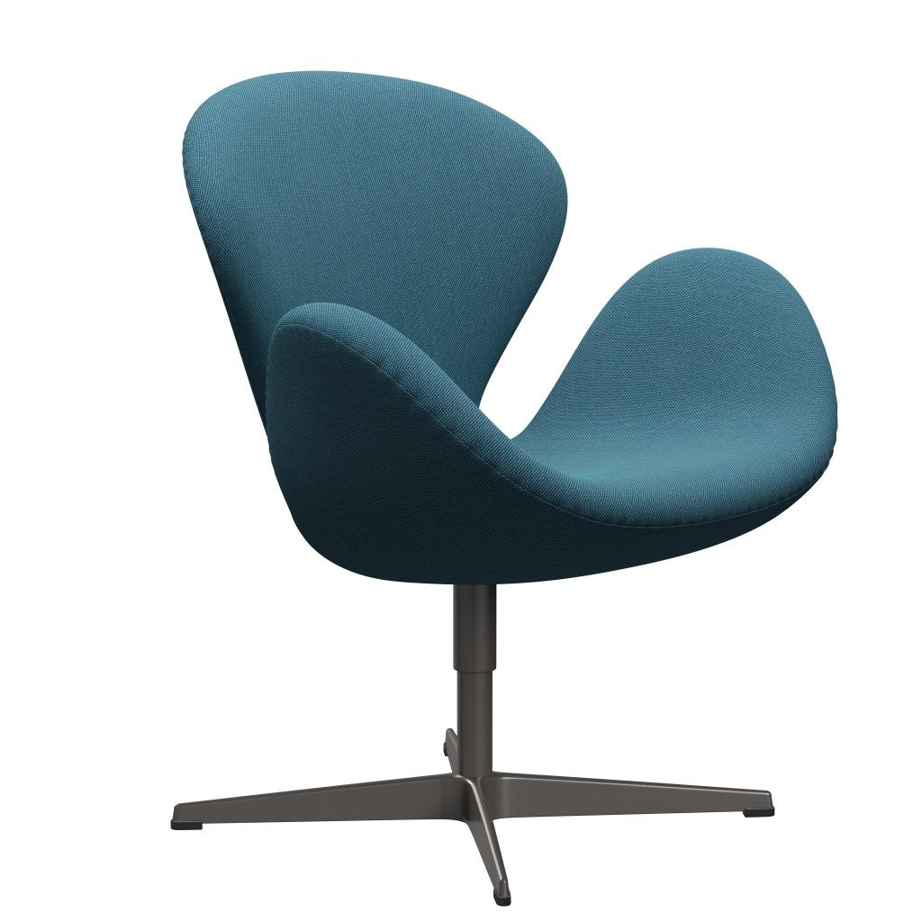 Fritz Hansen Swan Lounge Chair, Warm Graphite/Steelcut Trio Turquoise