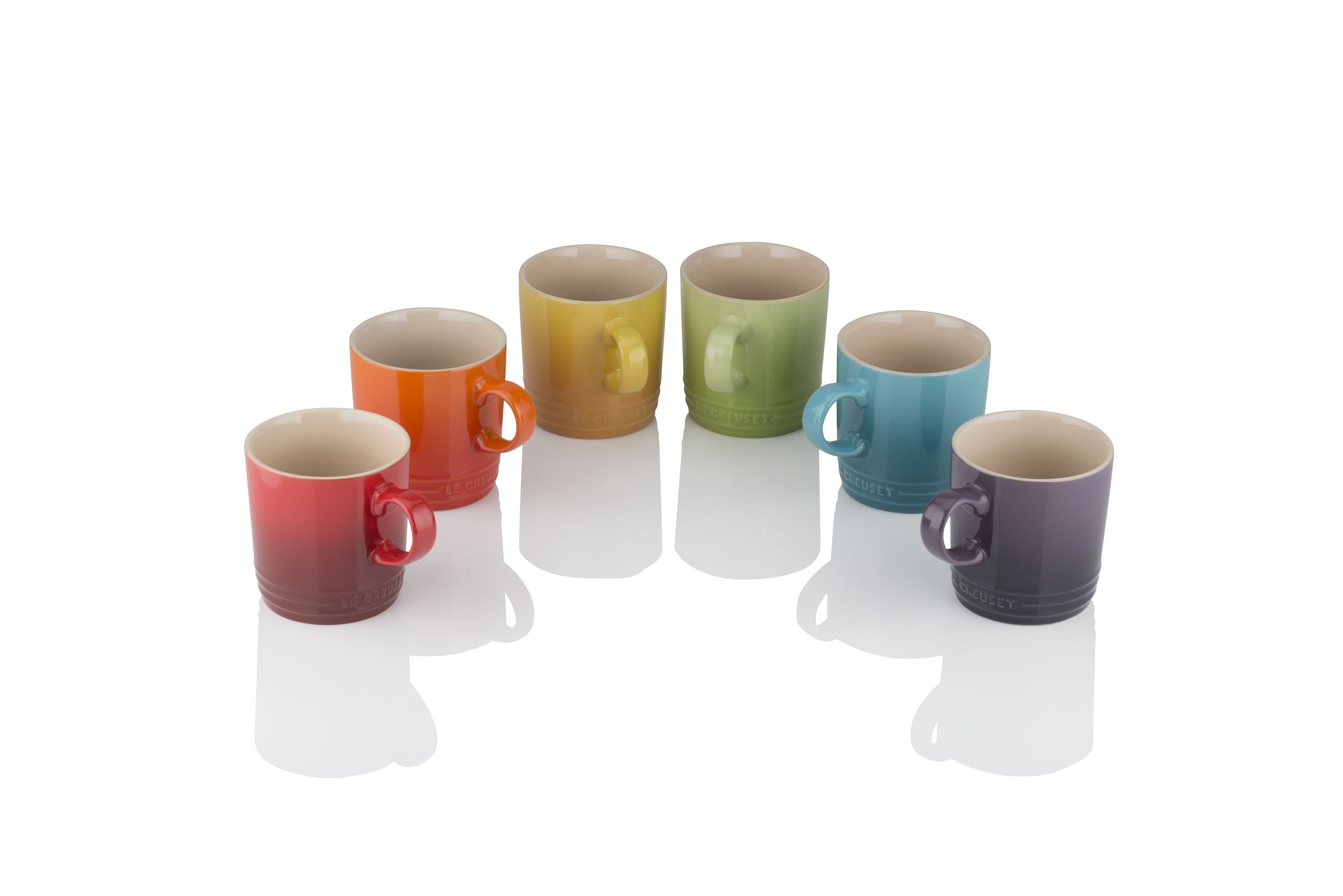 Stoneware Rainbow Set of 6 Espresso Mugs