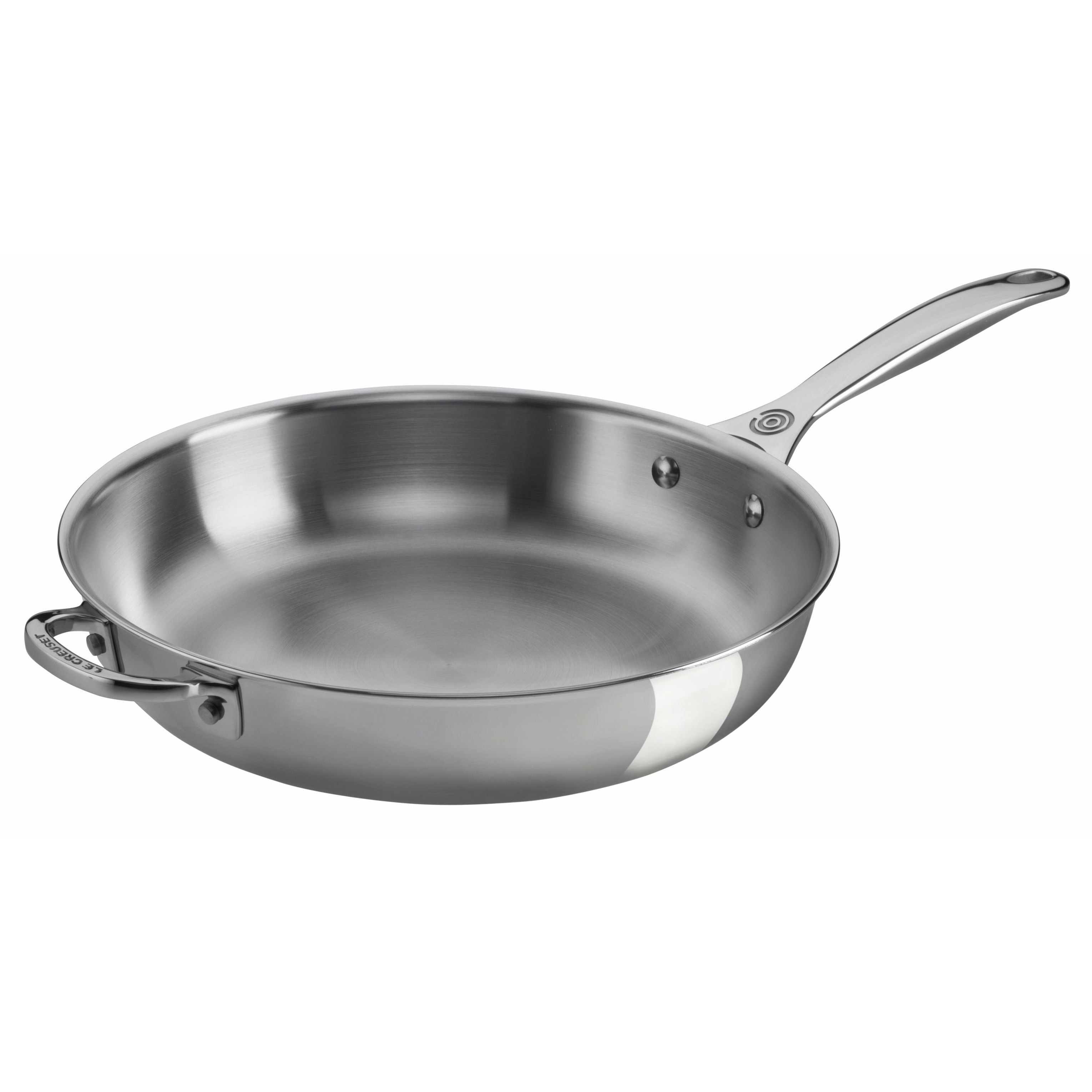 Le Creuset Signature Stainless Steel Uncoated Frying Pan With Helper Handle, 28 Cm