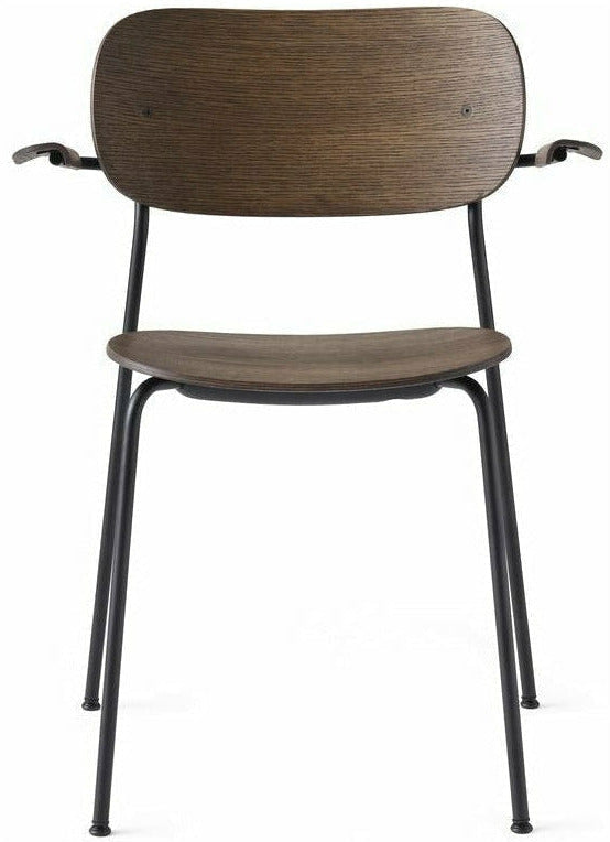 Audo Copenhagen Co Food Chair With Armrest Dark Stained Oak, Black