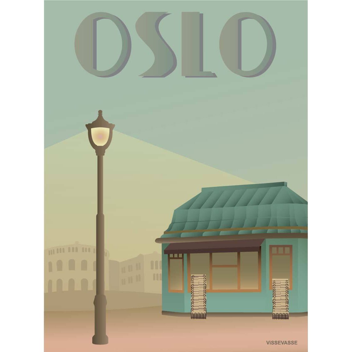 Vissevasse Oslo Newsstand Poster, 15 X21 Cm